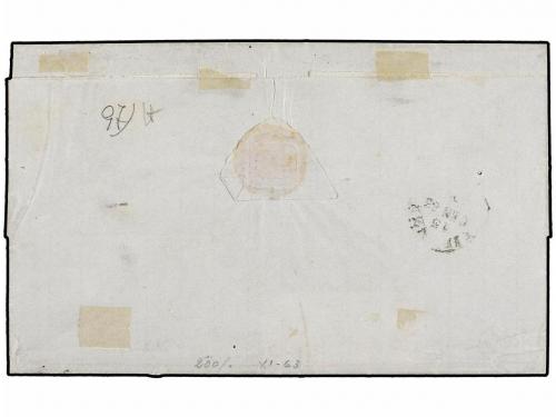 ¿ ITALIA. Sa. 2, 11 + 14E. 1863. LIVORNO a FIRENZE. 15 cts.