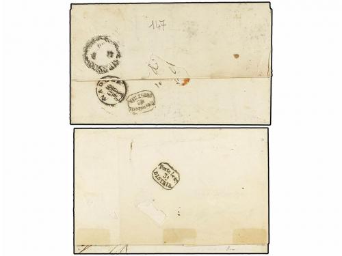 ✉ ITALIA. Sa. 11. 1863. DOS cartas con franqueo doble y trip