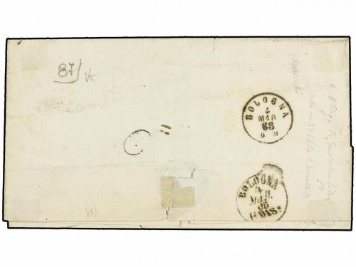 ¿ ITALIA. Sa. 11. 1863. POGGIO RENATICO a BOLOGNA. 15 cts. a