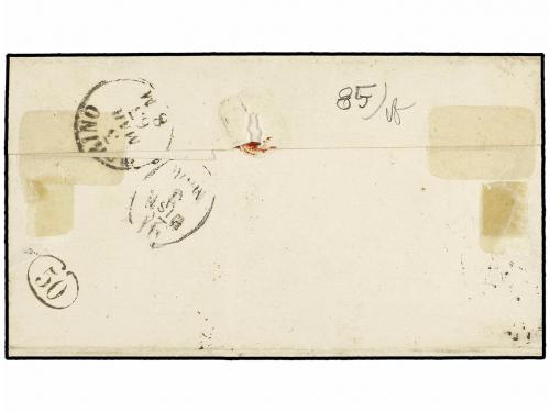 ¿ ITALIA. Sa. 11. 1863. ASTI a TORINO. 15 cts. azul. Circula