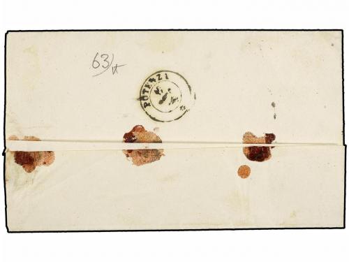 ¿ ITALIA. Sa. 3 + 13E. 1863. VENOSA a PATENZA. 40 cts. rojo,