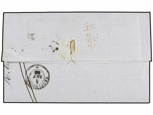 ✉ ITALIA. Sa. 3. 1862. PORTO MAURIZIO a NIZA. 40 cts. rojo, 