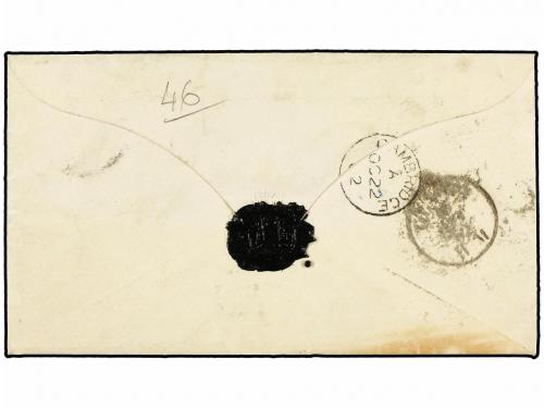 ¿ ITALIA. Sa. 2, 3. 1862. FIRENZE a CAMBRIDGE. 20 cts. azul