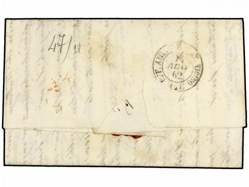 ¿ ITALIA. Sa. 2, 3. 1862. MILANO a LONDRES. 20 cts. azul y 4