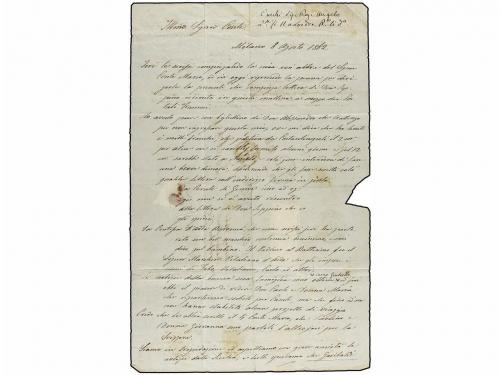 ¿ ITALIA. Sa. 2, 3. 1862. MILANO a LONDRES. 20 cts. azul y 4