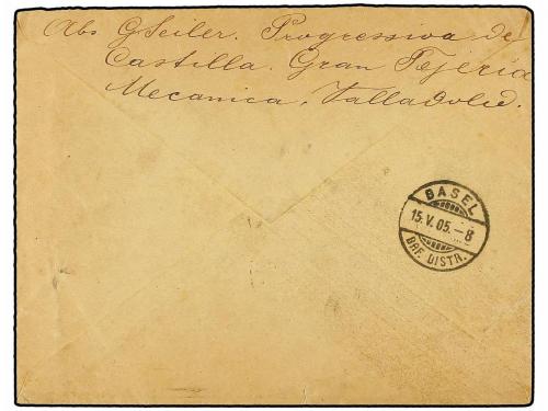 ¿ ESPAÑA. Ed. 263. 1905 (31 Mayo). VALLADOLID a SUIZA. 50 ct