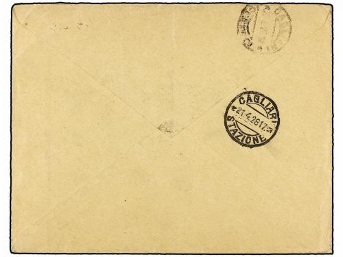 ✉ ITALIA. 1928 (21-4). ROMA a CAGLIARI. Primer vuelo (Lo. 28