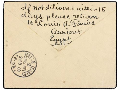 ALEJANDRIA. Yv. 10, 12. 1903. ALEXANDRIE to GERMANY. 20 cts.