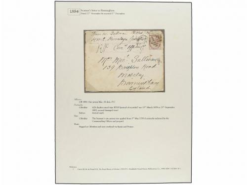 ✉ GIBRALTAR. 1866-1884. SOLDIER'S LETTERS. Three envelopes f