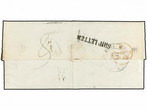 ✉ MAURICIO. 1842. PORT LOUIS to LONDON. Entire letter endors