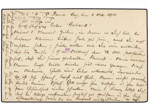 ✉ NICARAGUA. Sc. 123. 1901. RAMA a ALEMANIA. Entero Postal d