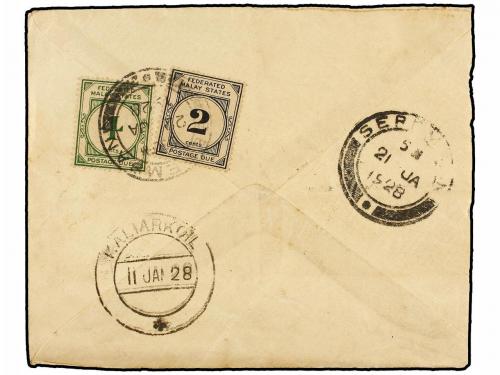 ✉ MALAYA. 1928. SARAKANEI (India) to SERAMBAN (Negri Sembila