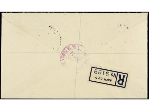 ✉ ADEN. Sg. 36/46. 1951. ADEN to USA. Complete set on two re
