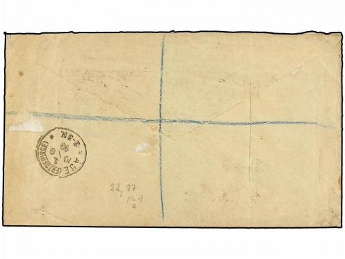 ✉ GIBRALTAR. Sg. 22, 29. 1890. GIBRALTAR to GERMANY. 5 cts. 