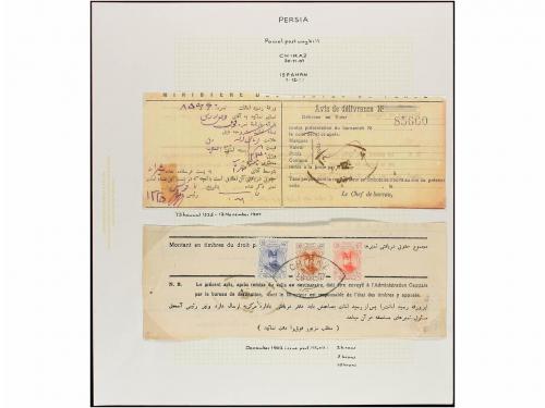 ✉ IRAN. 1903-08. Three ADVICE OF DELIVERY OF PARCEL franked 