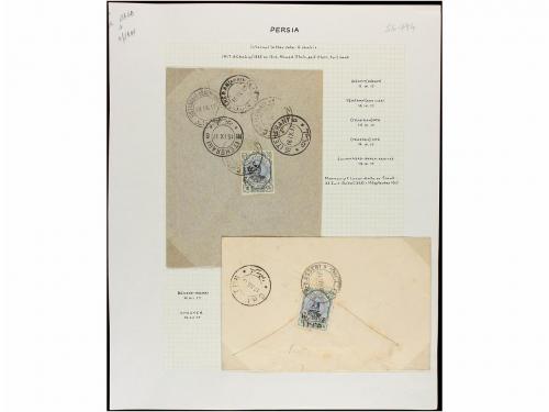 ✉ IRAN. Sc. 600. 1917-18. Four covers franked by 6 ch. on 12