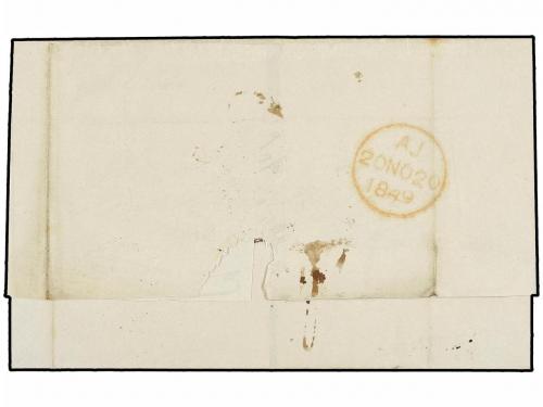 ✉ MAURICIO. 1849. MAURITIUS to LONDON. Folded letter, endors