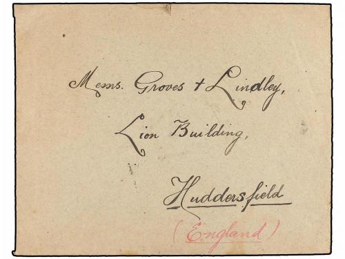 ✉ IRAN. Sc. 631. 1922. LINGAH to ENGLAND. 1 kr. on 12 ch. bl