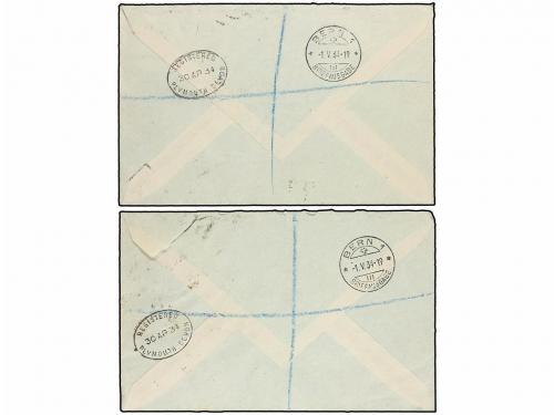 ✉ SIERRA LEONA. 1934. FREETOWN to SWITZERLAND. Two registere