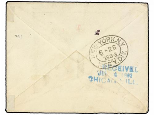 ✉ HAITI. Sc. 13, 29 (2). 1893. PORT AU PRINCE a TEXAS y reex