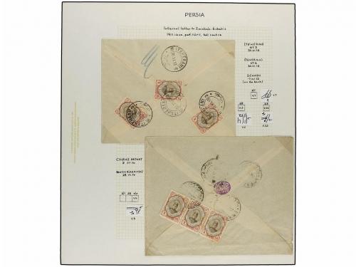 ✉ IRAN. Sc. 482. 1911-21. Ten covers with multiple frankings