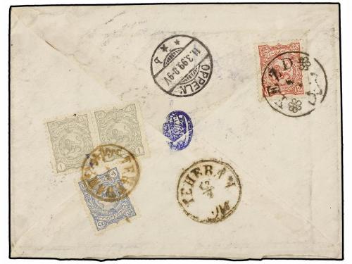 ✉ IRAN. Sc. 104 (2), 110, 111. 1899. YEZD to GERMANY. 12 ch.