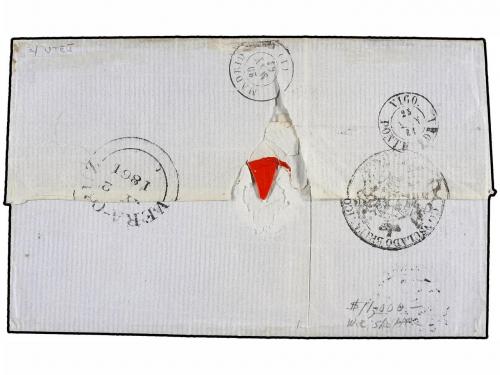 ✉ MEXICO. Sc. 7, 9. 1861. MÉXICO a MADRID. 1 real negro s. v