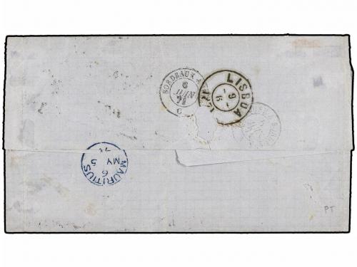 ✉ MAURICIO. Sg. 51, 69. 1871. MAURICE to LISBON. Folded lett