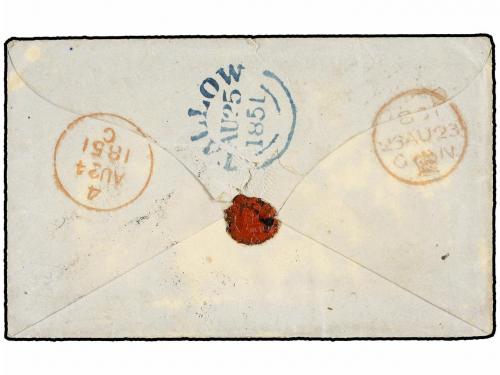 ✉ MAURICIO. 1851. MAURITIUS to IRELAND. Envelope endorsed "P