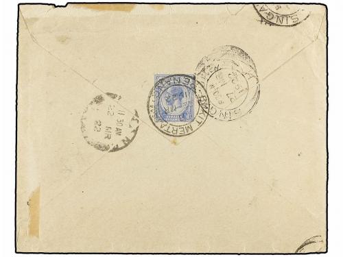 ✉ MALAYA. 1922. BUKIT MERTAJAM (Perak) to U.S.A. Envelope pr