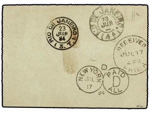 ✉ BRASIL. Sc. 70, 82, 87 (2). 1884 (June 22). SAO PAULO to U