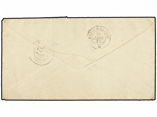 ✉ FRANCIA. Yv. 53 (2), 59. 1873. PARÍS a HOUDAN. 5 cts. verd