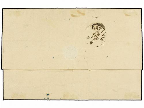 ✉ FRANCIA. Yv. 59, 60. 1872. MARSEILLE a CATANIA. 15 cts. y 