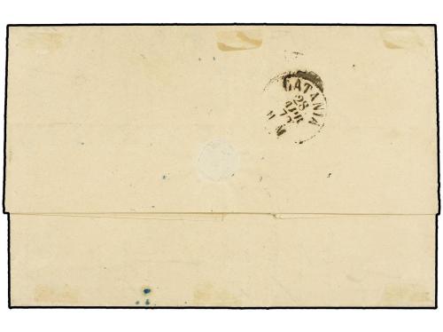 ✉ FRANCIA. Yv. 59, 60. 1872. MARSEILLE a CATANIA. 15 cts. y 