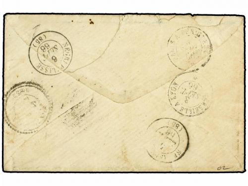 ✉ EGIPTO. 1866. ALEXANDRIA a FRANCIA. Carta escrita a bordo 