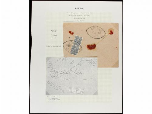 ✉ IRAN. 1902-06. Eleven registered letters, diverse franking