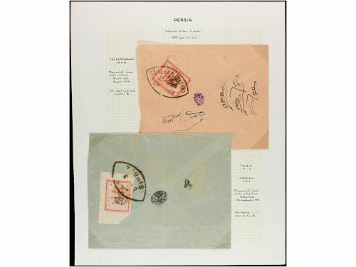 ✉ IRAN. 1906-07. Thirty five covers with Provisional stamps 
