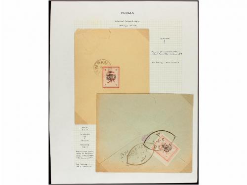 ✉ IRAN. 1906-07. Thirty five covers with Provisional stamps 