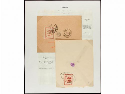 ✉ IRAN. 1906-07. Thirty five covers with Provisional stamps 