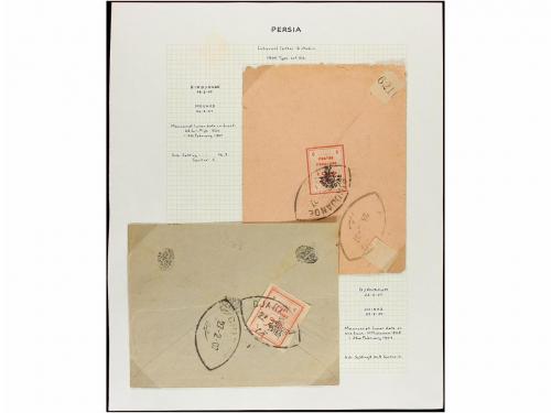 ✉ IRAN. 1906-07. Thirty five covers with Provisional stamps 