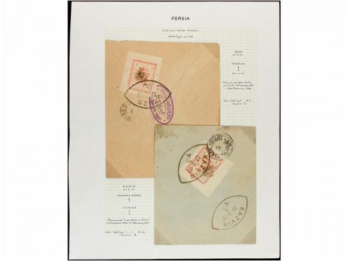 ✉ IRAN. 1906-07. Thirty five covers with Provisional stamps 