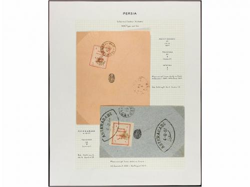 ✉ IRAN. 1906-07. Thirty five covers with Provisional stamps 
