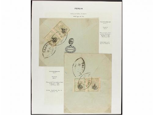 ✉ IRAN. 1906-07. Twelve covers with Provisional stamps frank