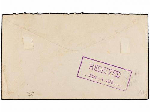 ✉ IRAN. Sc. 507. 1913. OURMIAH to U.S.A. 13 ch. violet and b