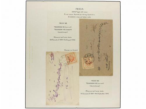 ✉ IRAN. Sc. 283 (27). 1902. PROVISIONAL ISSUE. (2nd printing