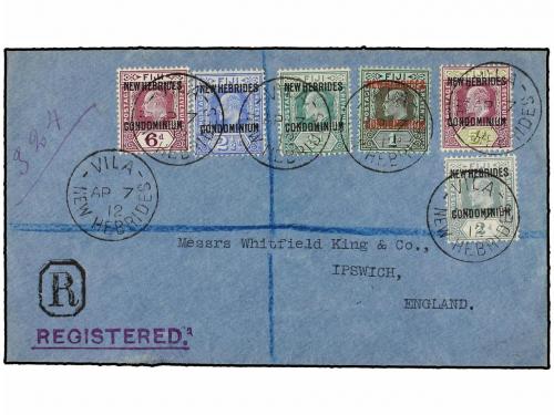 ✉ NUEVAS HEBRIDAS. Sg. 10, 12/16. 1912. VILA to ENGLAND. Fin