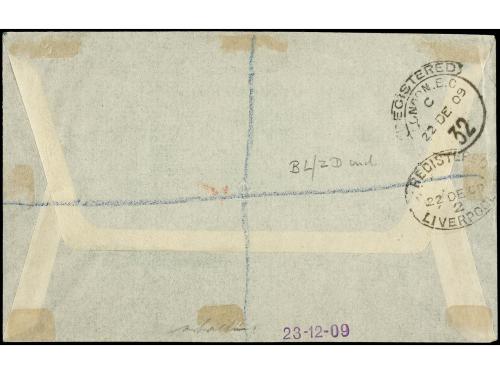 ✉ GAMBIA. Sg. 83. 1909. GAMBIA to GERMANY. 2 sh. blue and pu