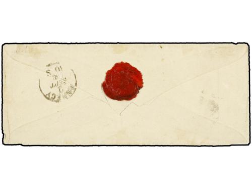 ✉ FRANCIA. Yv. 14. 1860. EVIAN a ANNECY. 20 cts. azul matase