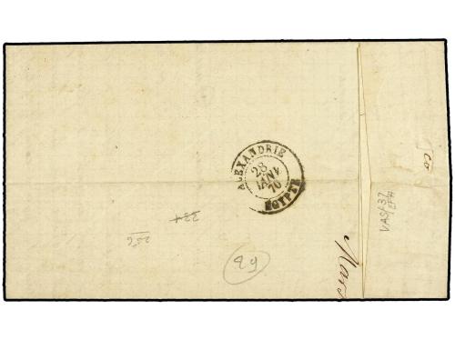 ✉ FRANCIA. Yv. 29 (2). 1870. MARSEILLE a ALEXANDRIE (Egipto)