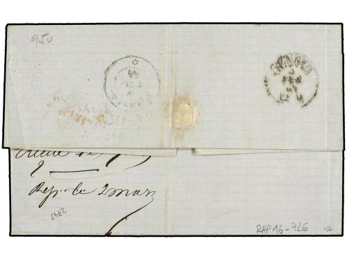 ✉ FRANCIA. Yv. 22 (2). 1864. MARSEILLE a IGLESIAS (Cerdeña, 